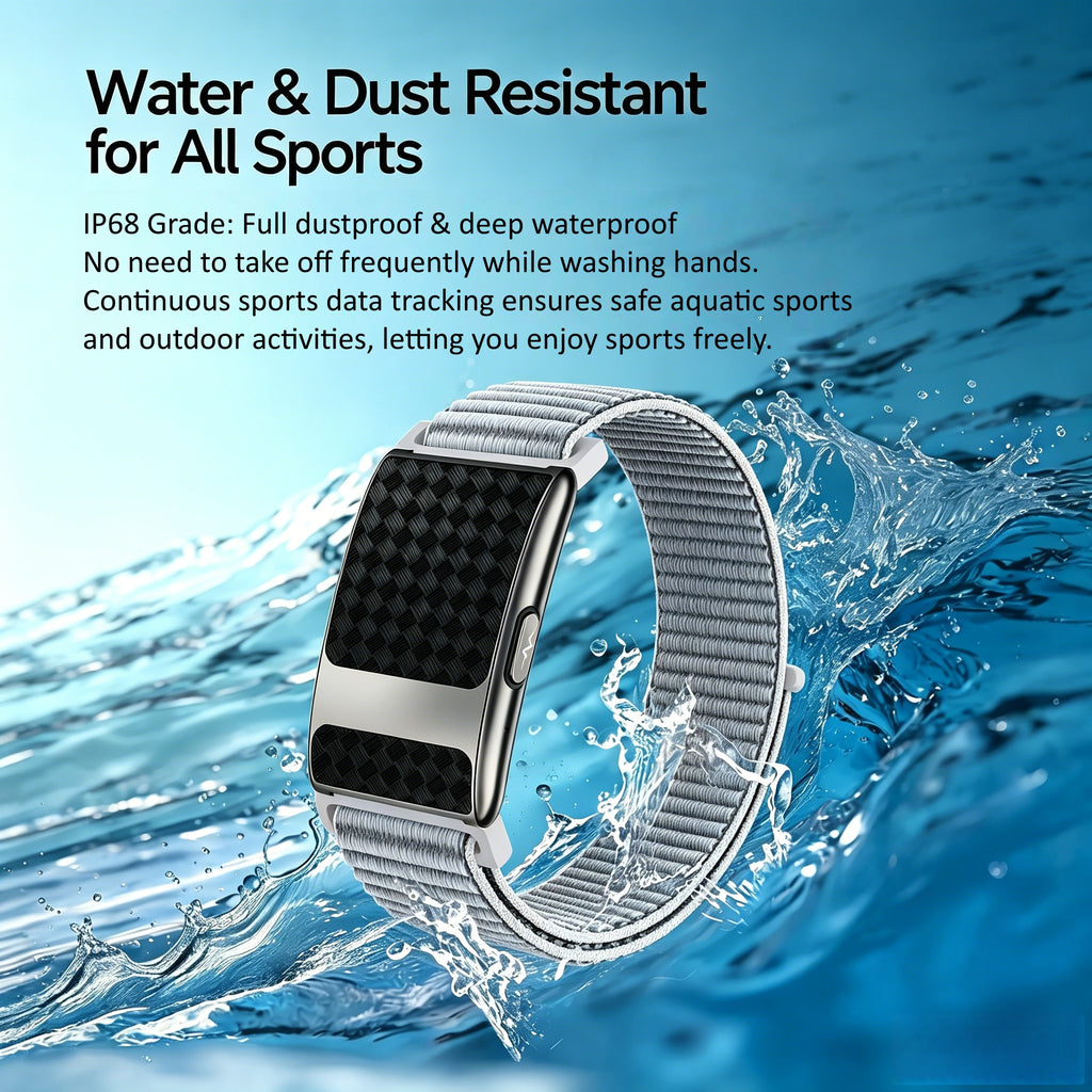 Screenless ECG Fitness Tracker, Independent Triple Sensors Built-in GPS Activity Band, IP68 Waterproof Health Watch Monitor ECG, Heart Rate, SpO2, Sleep & Women Cycle, 7-15 Days Battery, Multi-Language APP with Family Data Sharing